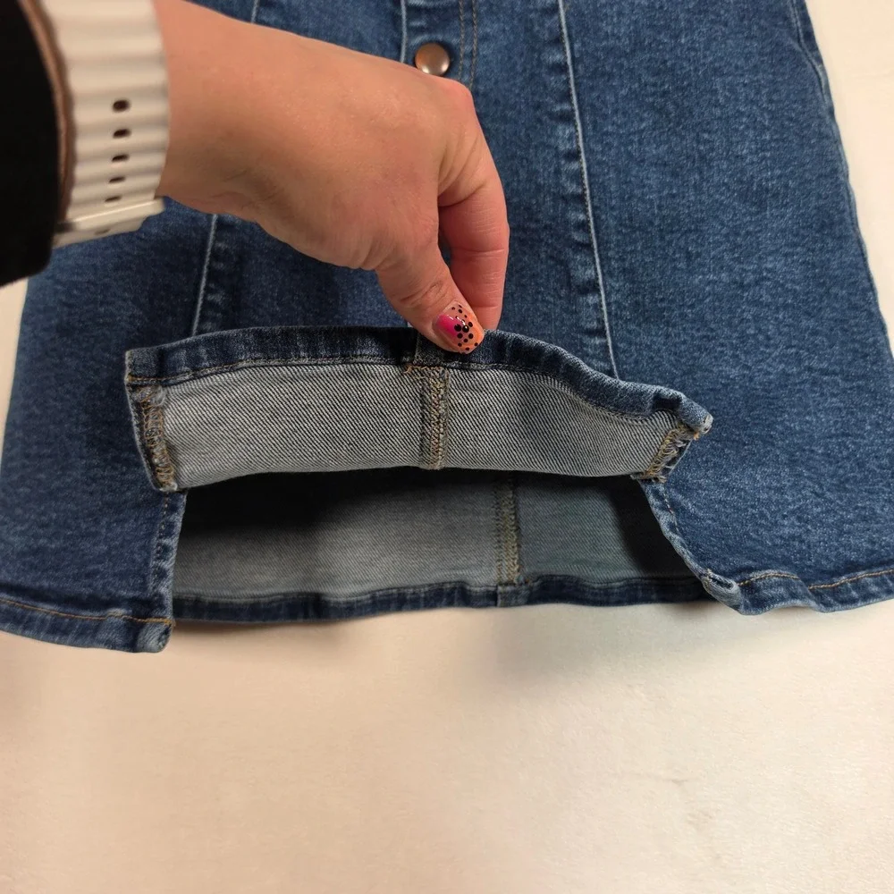 Gap‎ Denim Skirt Girls 6 Blue Y2K Vintage Preppy Minimalist 2001 Stretch